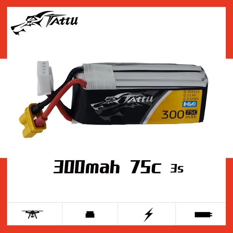 Tattu Batería LiPo 3S 11.4V 300mAh 75C XT30 para Drones FPV y RC - imagen 2