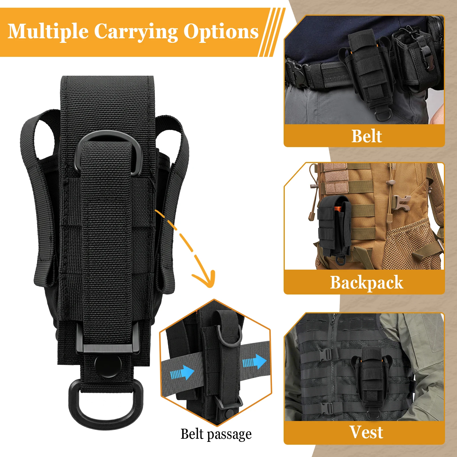 Bolsa EDC MOLLE Oxford impermeable 1000D triple para herramientas - imagen 5