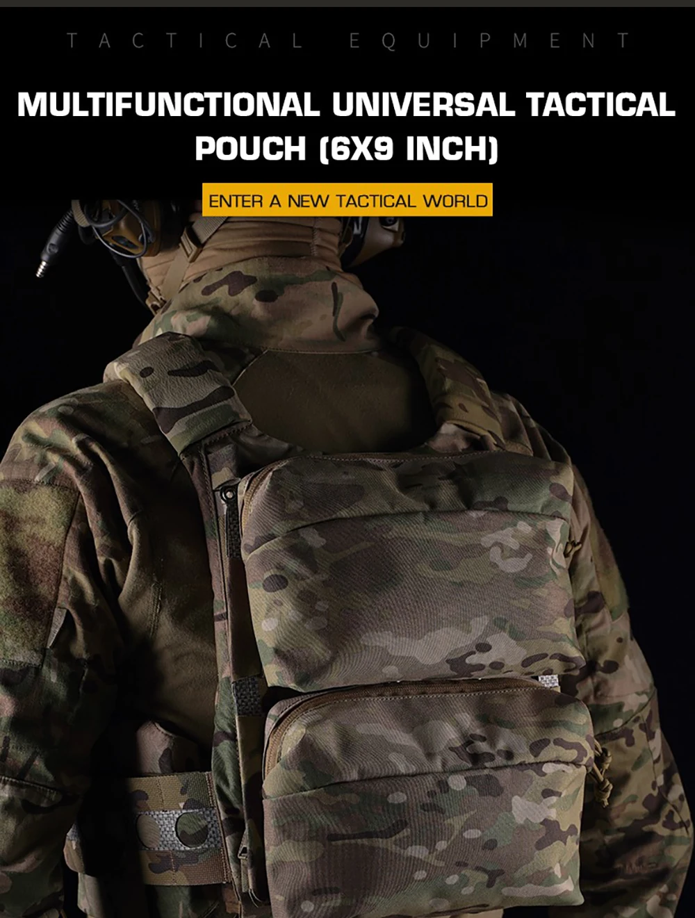 Bolsa táctica 6x9 con solapa frontal