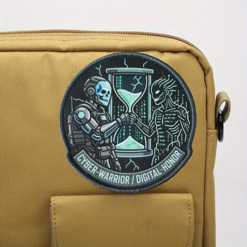 Parche calavera Cyber Digital Honor – táctico para chaleco MOLLE - imagen 3