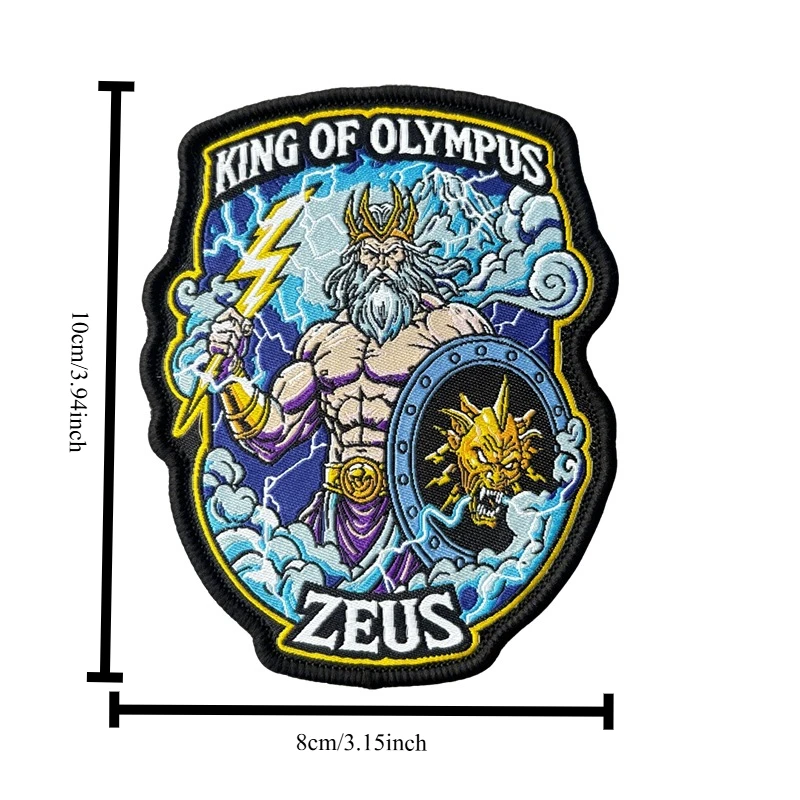 Parche táctico bordado Zeus rey del Olimpo moral con velcro - imagen 2