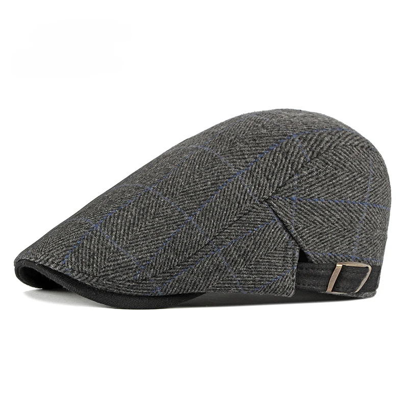 Gorra plana cabbie herringbone ajustable – Otoño unisex