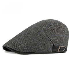Gorra plana cabbie herringbone ajustable – Otoño unisex
