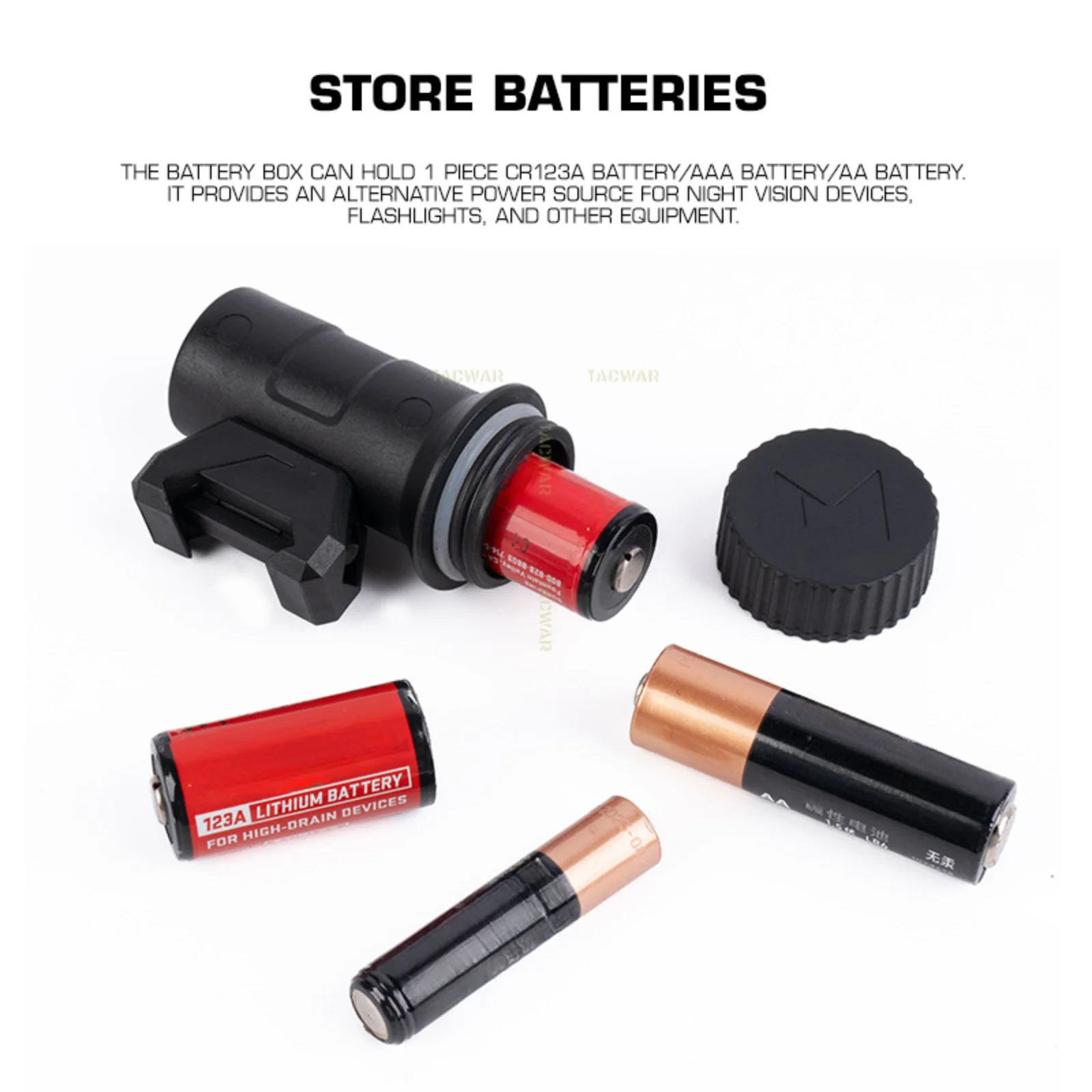 Estuche táctico para baterías con cordón elástico linterna airsoft - imagen 5