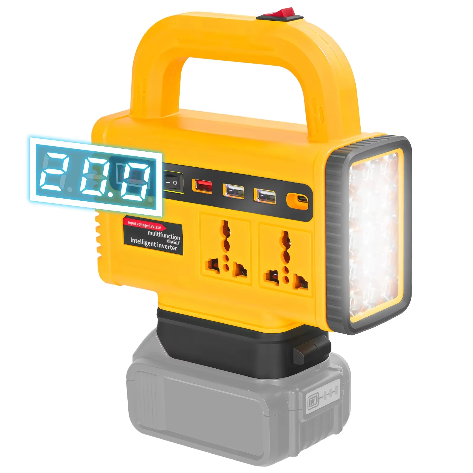 Convertidor de batería con salidas AC y USB