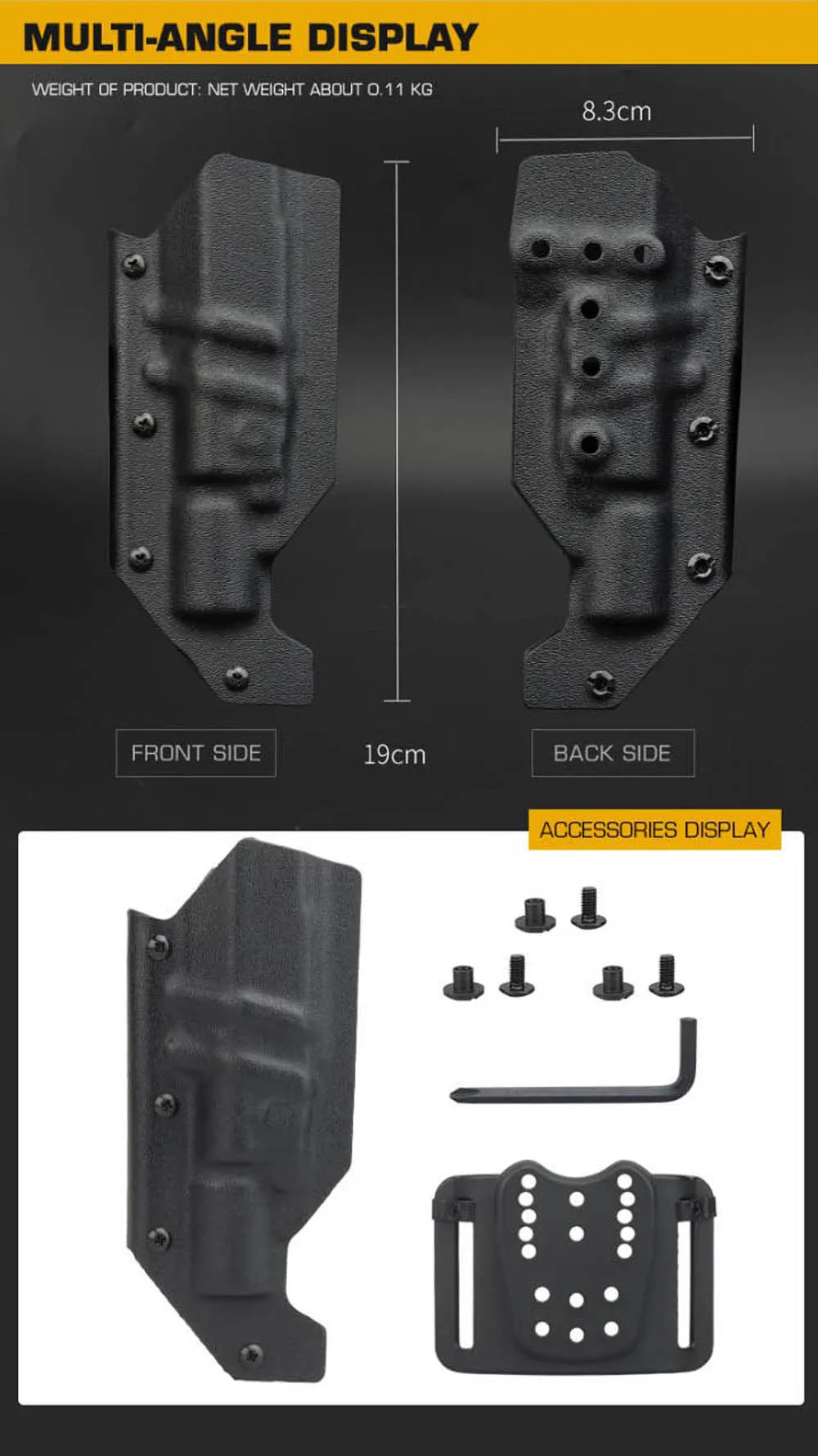 Opciones de color para la funda táctica KYDEX