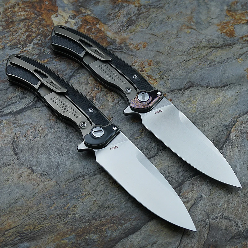 VENOM BONE DOCTOR cuchillo plegable M390 titanio con tapa camping - imagen 4