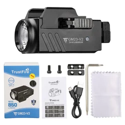Linterna Táctica Trustfire GM23-V2 con Quick Release, USB-C y Montaje Riel Picatinny