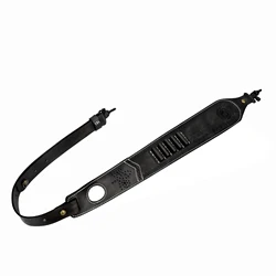 Tourbon Correa de rifle cuero antideslizante con anillas giratorias