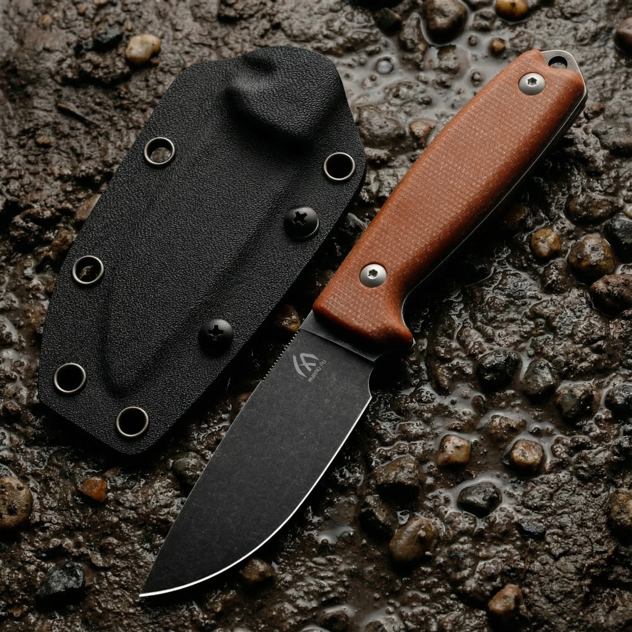 Cuchillo fijo táctico con funda para outdoor y supervivencia