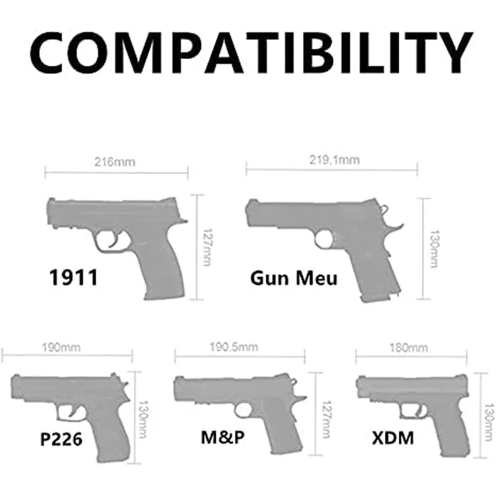 Funda táctica MOLLE para pistola Glock/M1911 derecha con cargador - imagen 5