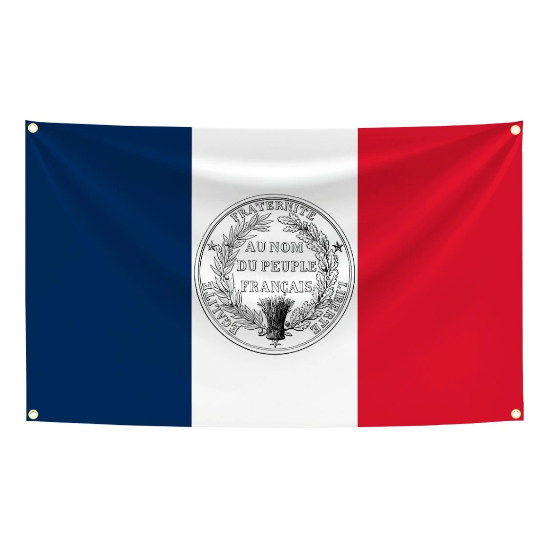 FLAGLAND Bandera francesa con escudo de la República en poliéster - imagen 3