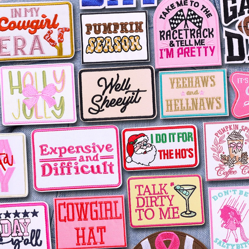 Parches de estilo letras y dibujos para personalizar denim