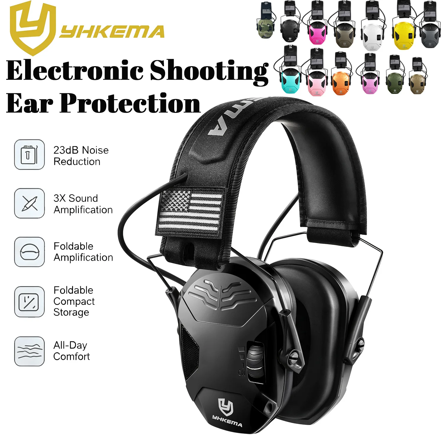 Orejeras de tiro electrónicas activas YHKEMA – protección auditiva - imagen 2