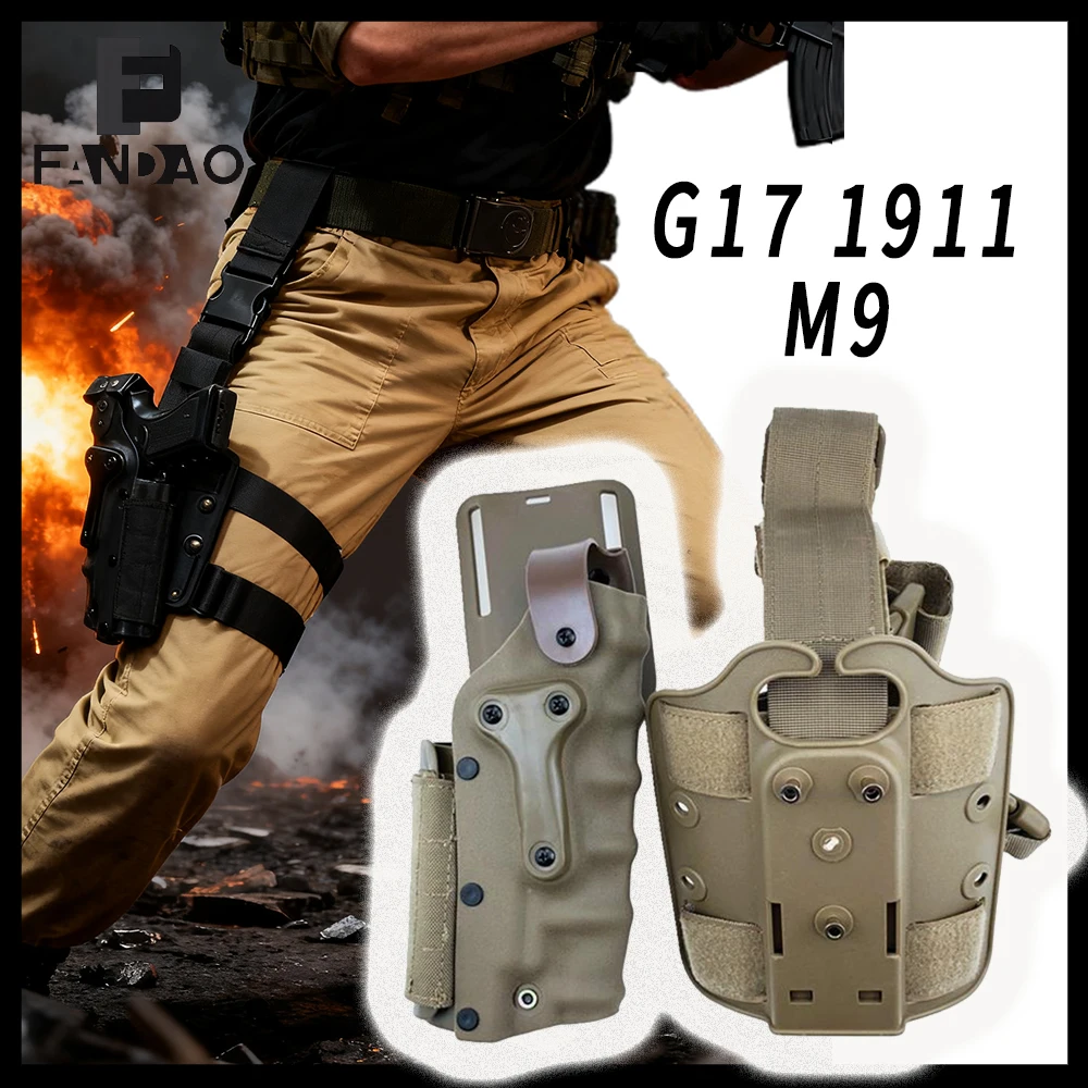 Funda táctica pistola airsoft G17 en plataforma de pierna ambidiestra - imagen 3