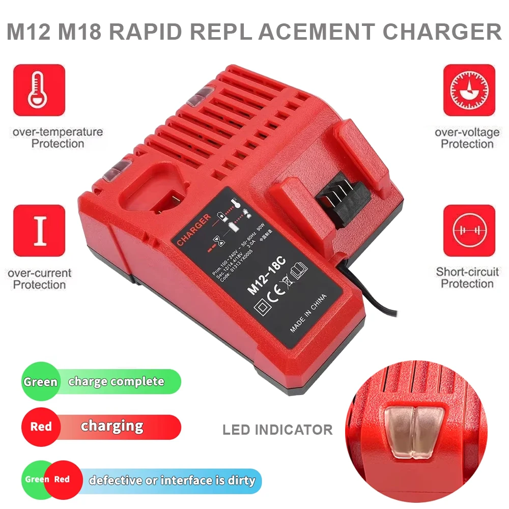 Cargador Milwaukee para baterías de litio M12 y M18 - imagen 2