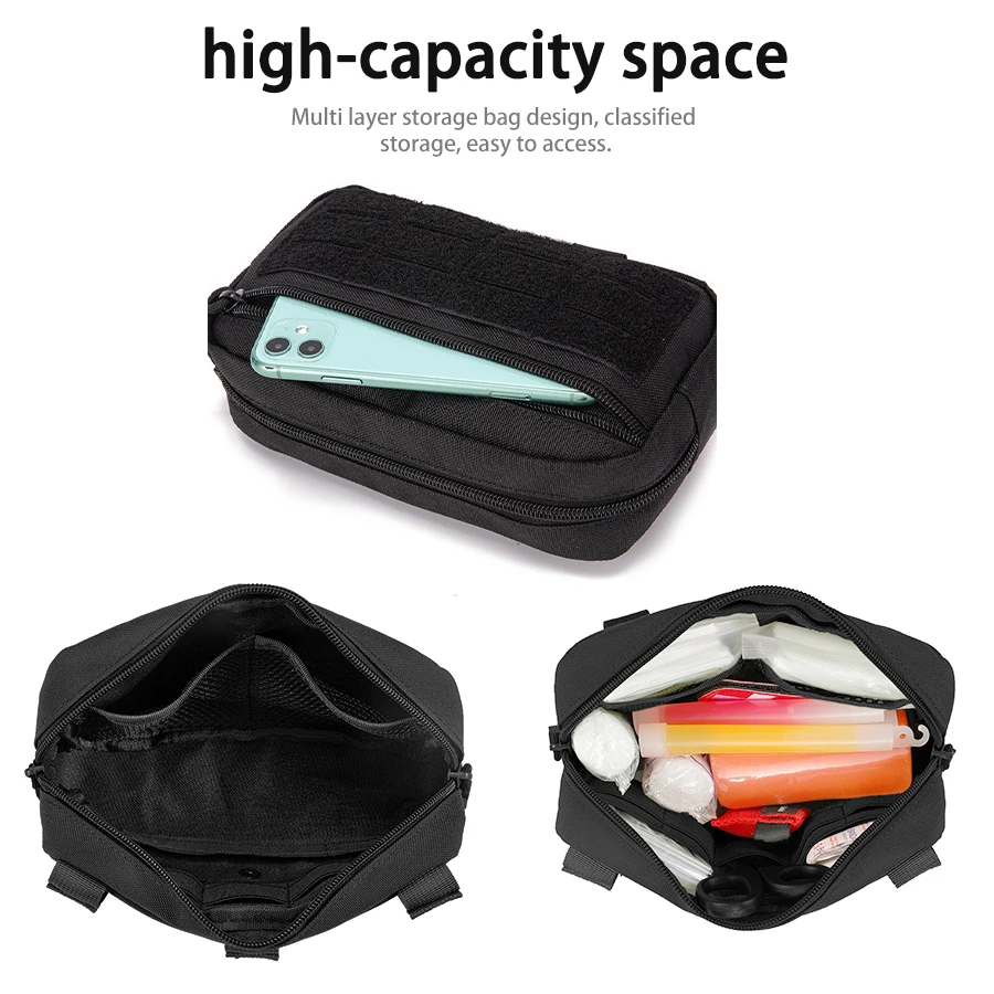 Riñonera táctica MOLLE portátil con panel adhesivo y correas - imagen 5