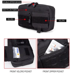 Bolsa táctica MOLLE EDC impermeable de nailon, organizador aire libre