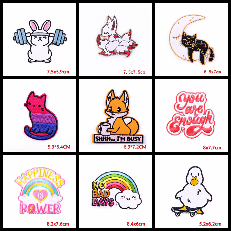 Prajna parches bordados zorro y ballena para ropa - imagen 2