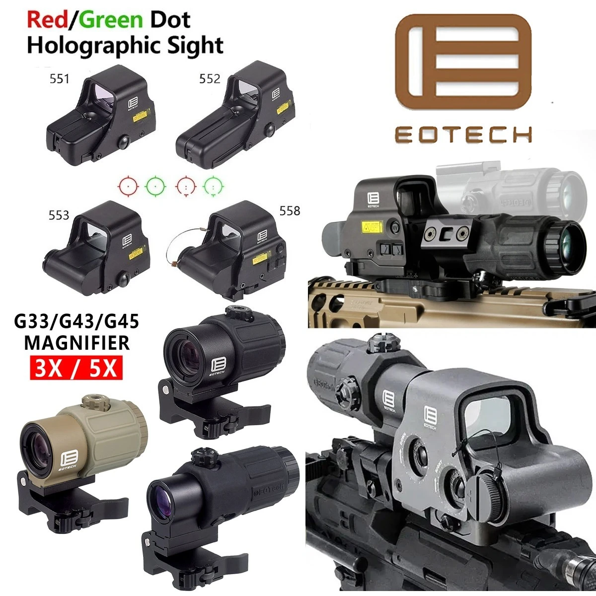 EOTECH EXPS3 visor holográfico punto rojo con montura Unity rápida