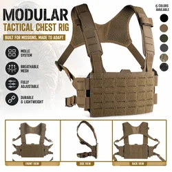 Chaleco táctico modular MOLLE ajustable ligero para caza y airsoft