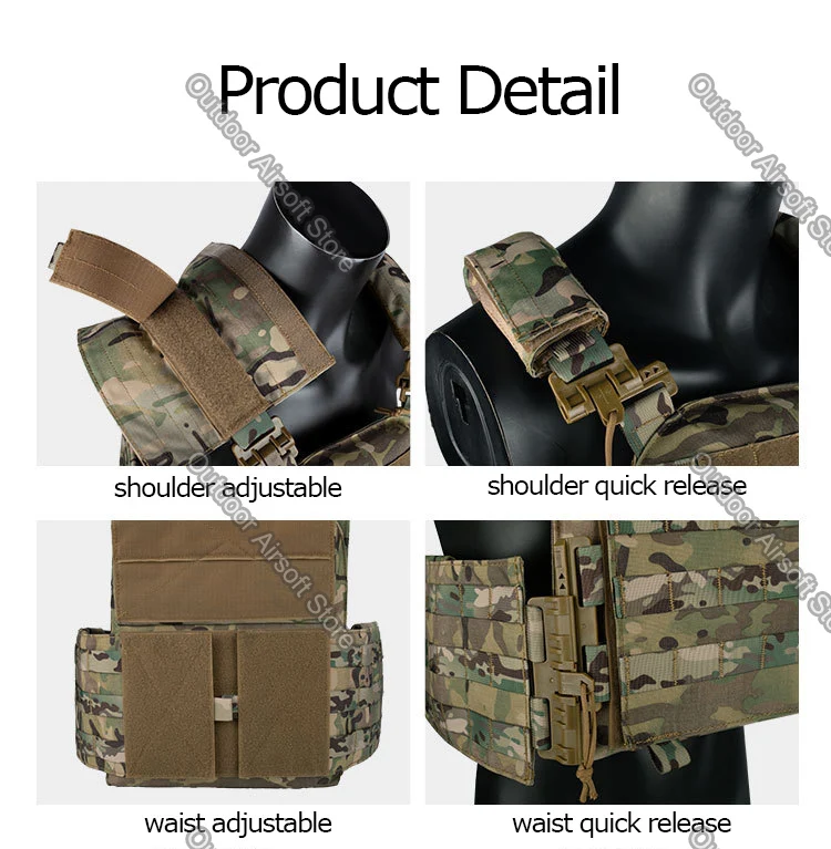Chaleco táctico YAKEDA liberación rápida camuflaje secado rápido - imagen 2