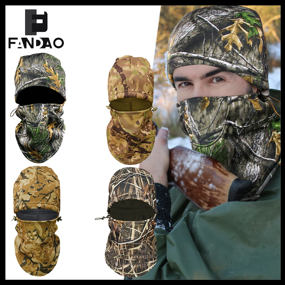 Cubrefaces táctico camuflaje polar térmico cortaviento para invierno - imagen 2
