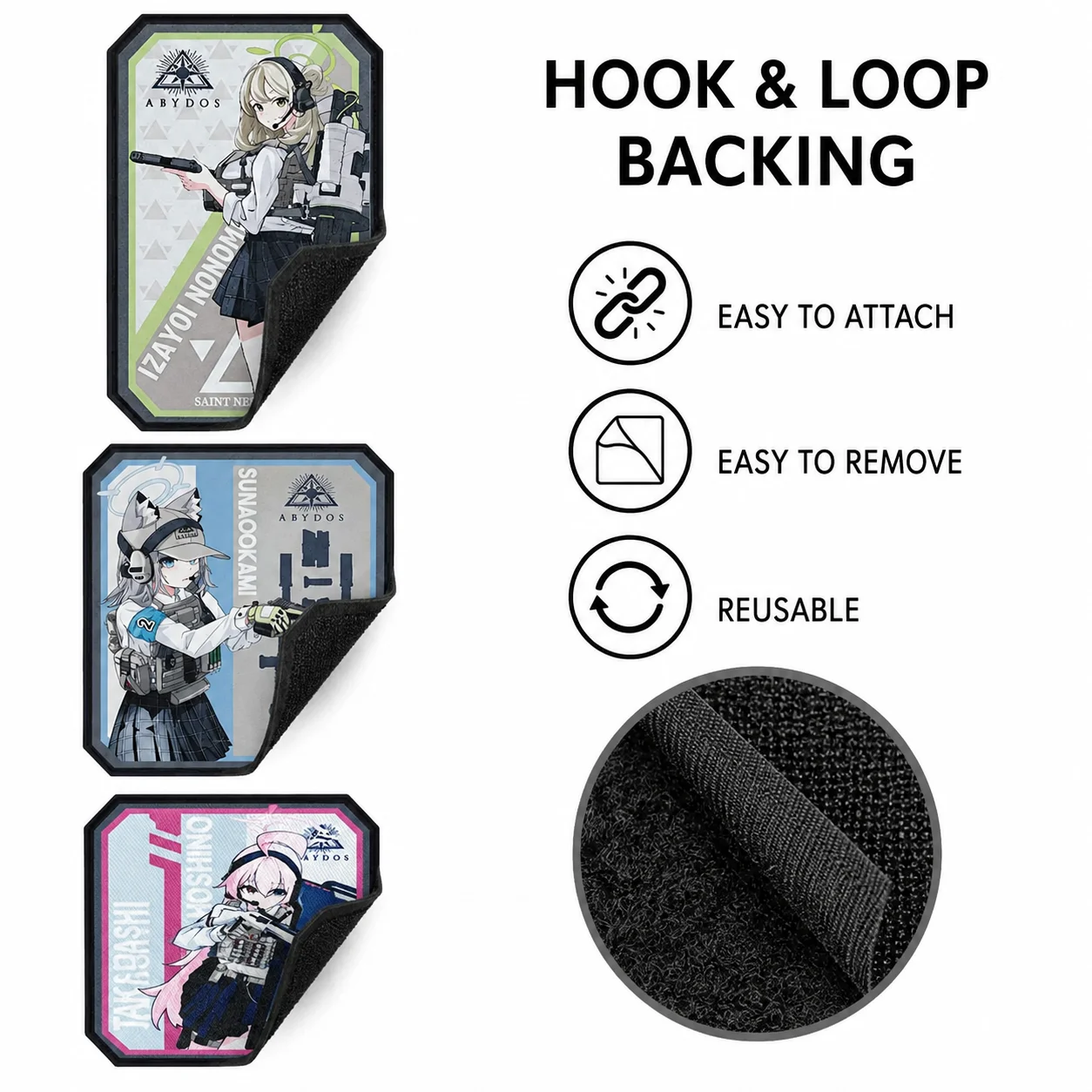 Parche táctico de chica anime con velcro para mochila o chaleco - imagen 4