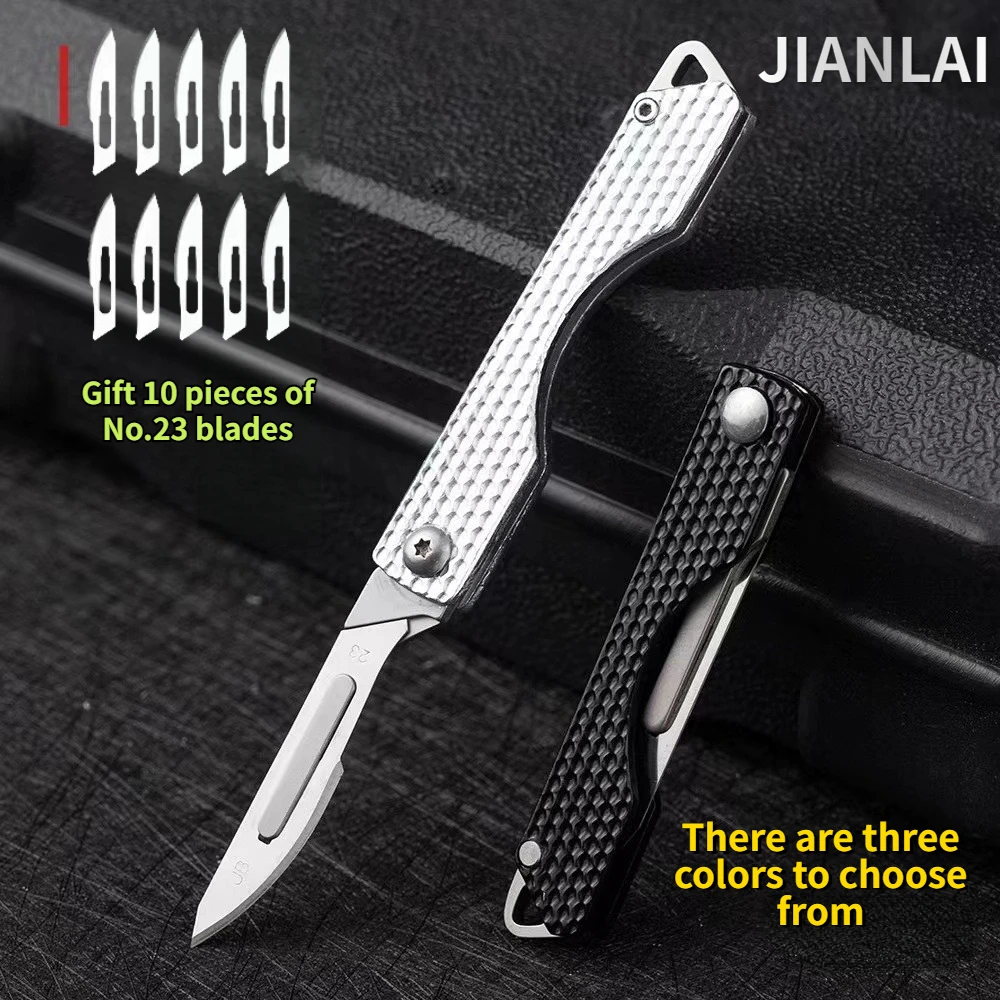Llavero táctico EDC plegable con cuchillo de hoja corta