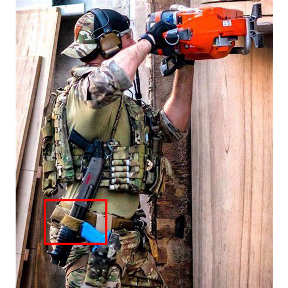 Equipo táctico Airsoft con rifle fijo, correa MOLLE y sujeción - imagen 2