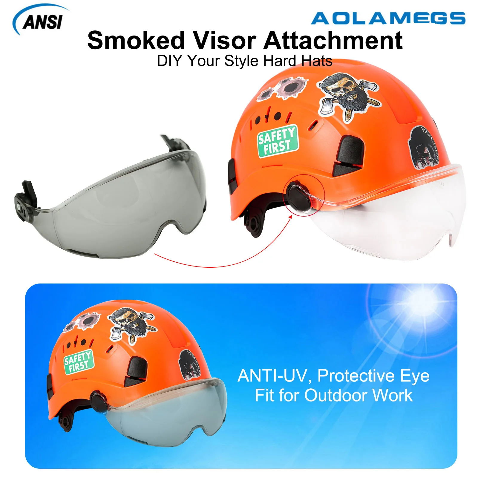 Casco protector ABS con visera – Táctico para construcción y outdoor - imagen 3