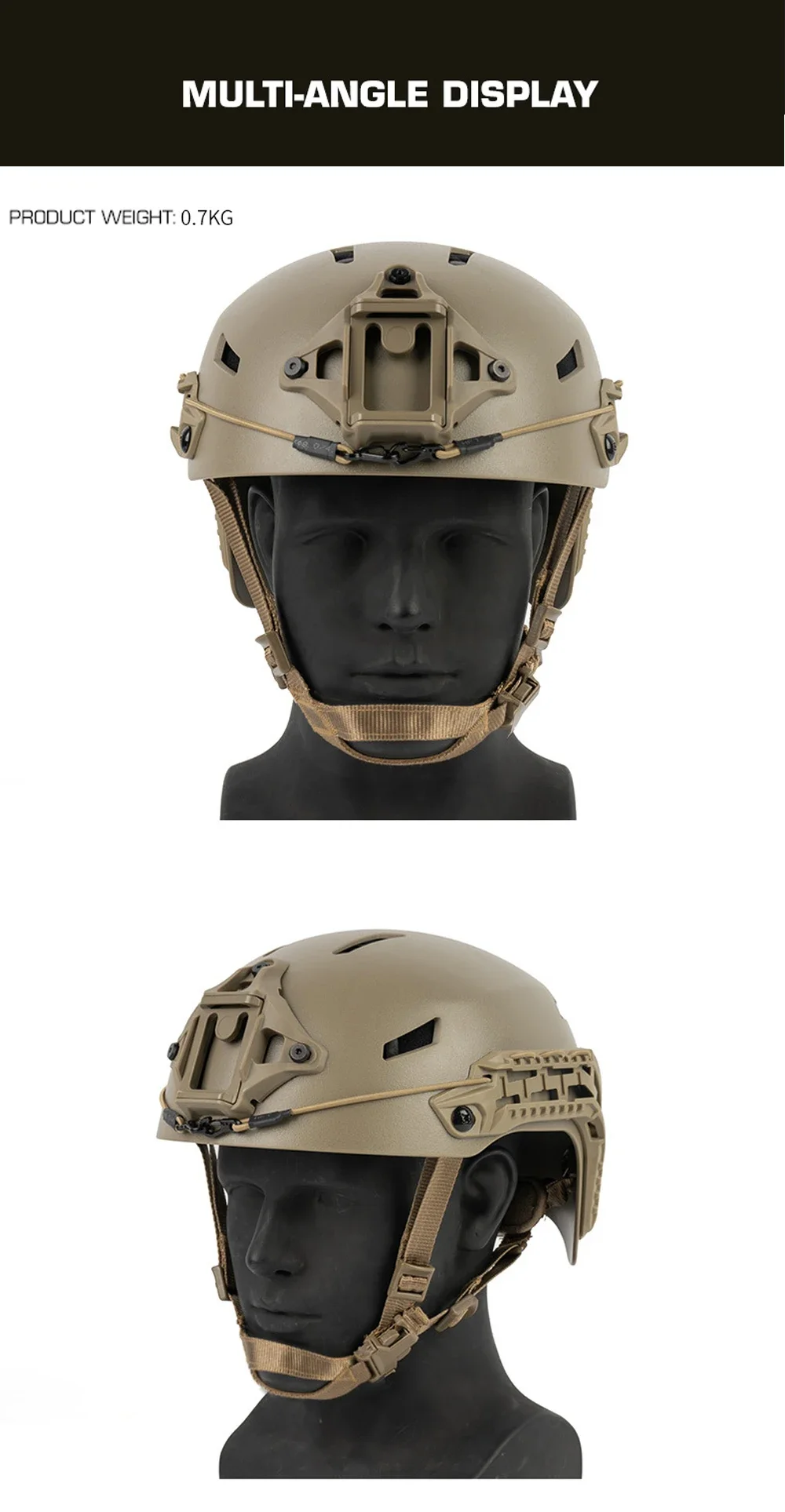 Casco FAST con correa de barbilla ajustable