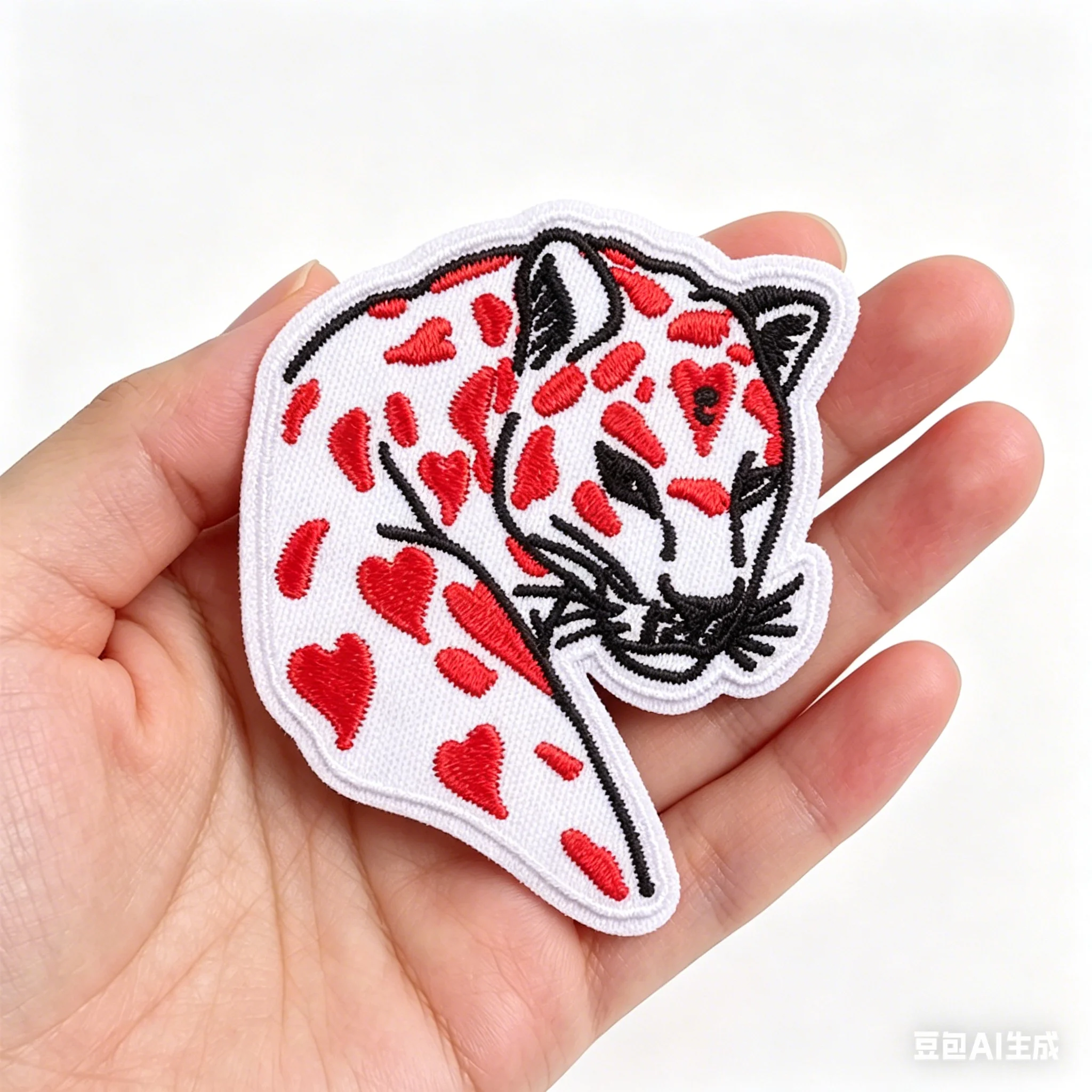Parche termoadhesivo corazón leopardo bordado – estilo infantil - imagen 2