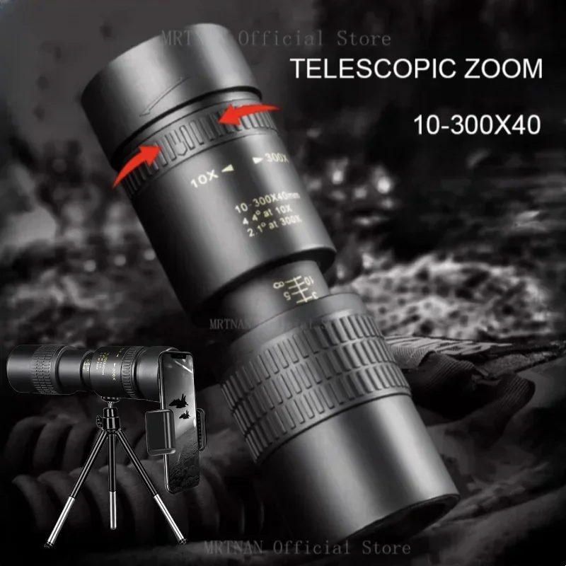 Monocular HD 10-300x40 con prisma BAK4 para naturaleza - imagen 3