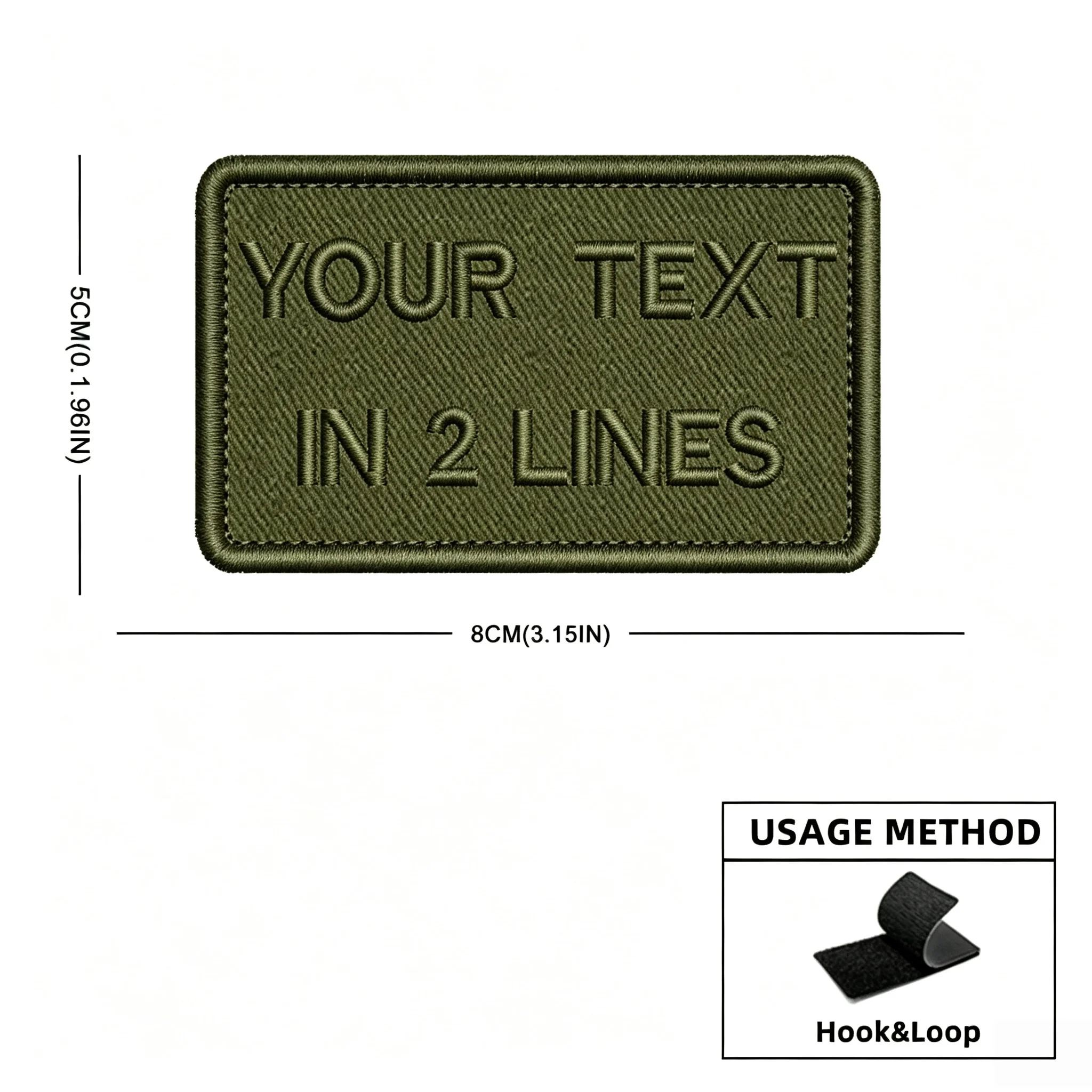 Parche táctico personalizado verde oliva con nombre bordado - imagen 4