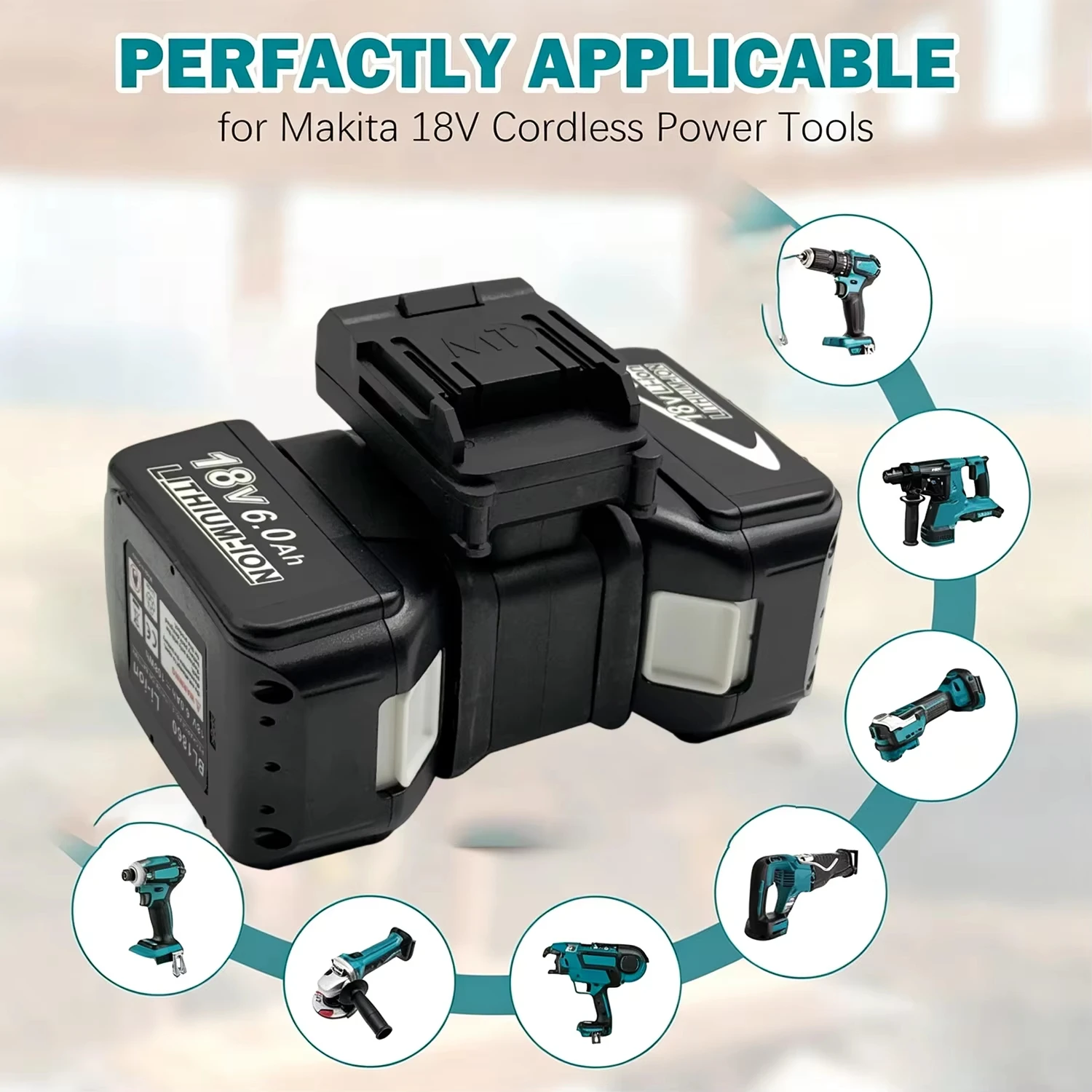 Makita adaptador convertidor batería 18V para herramienta inalámbrica - imagen 4