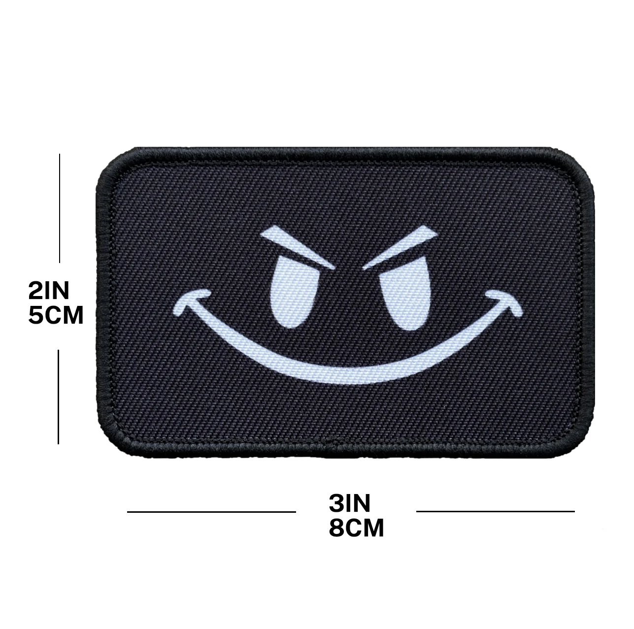 Parche táctico bordado cara sonriente malvada meme con velcro