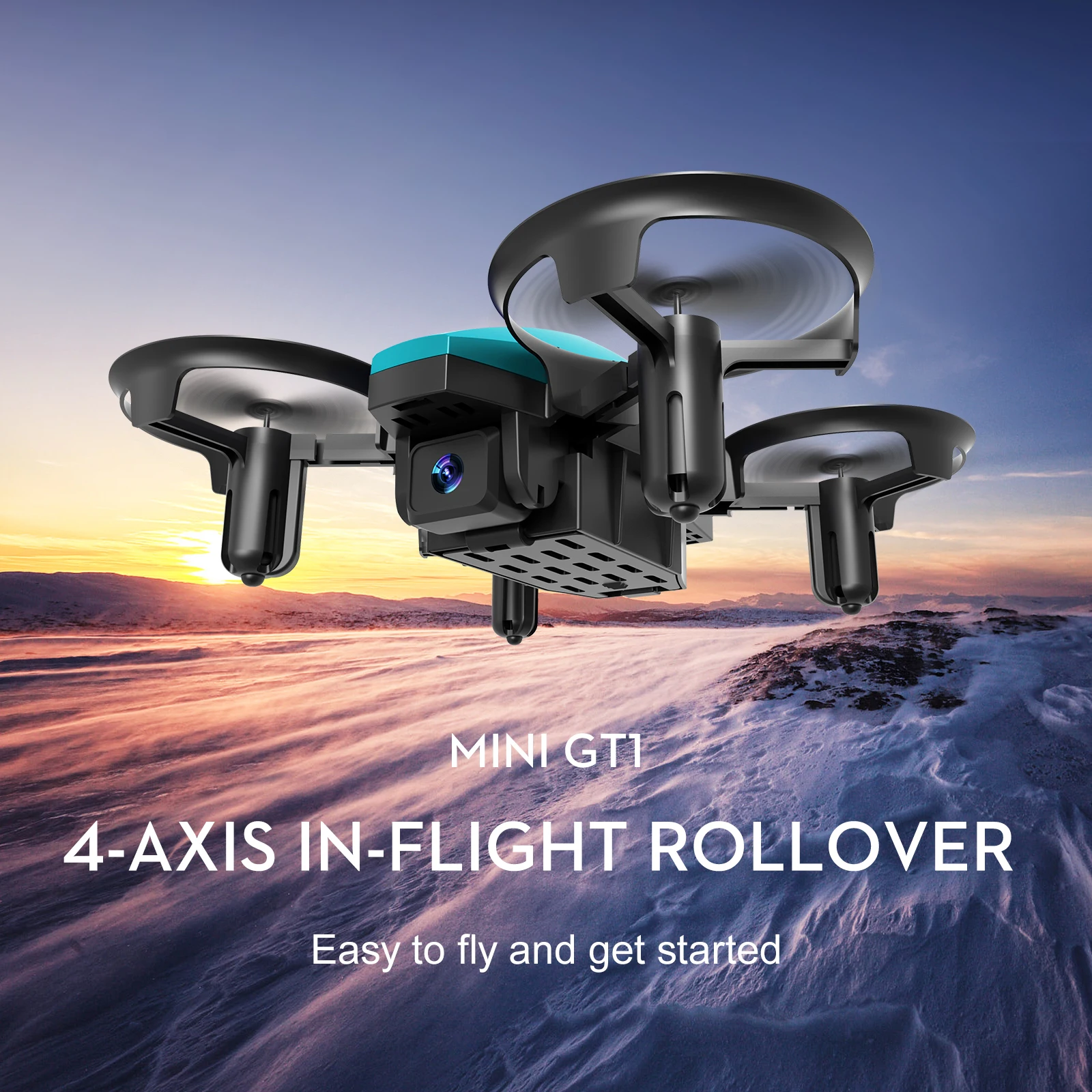 Dron GT1 mini plegado mostrando su tamaño compacto