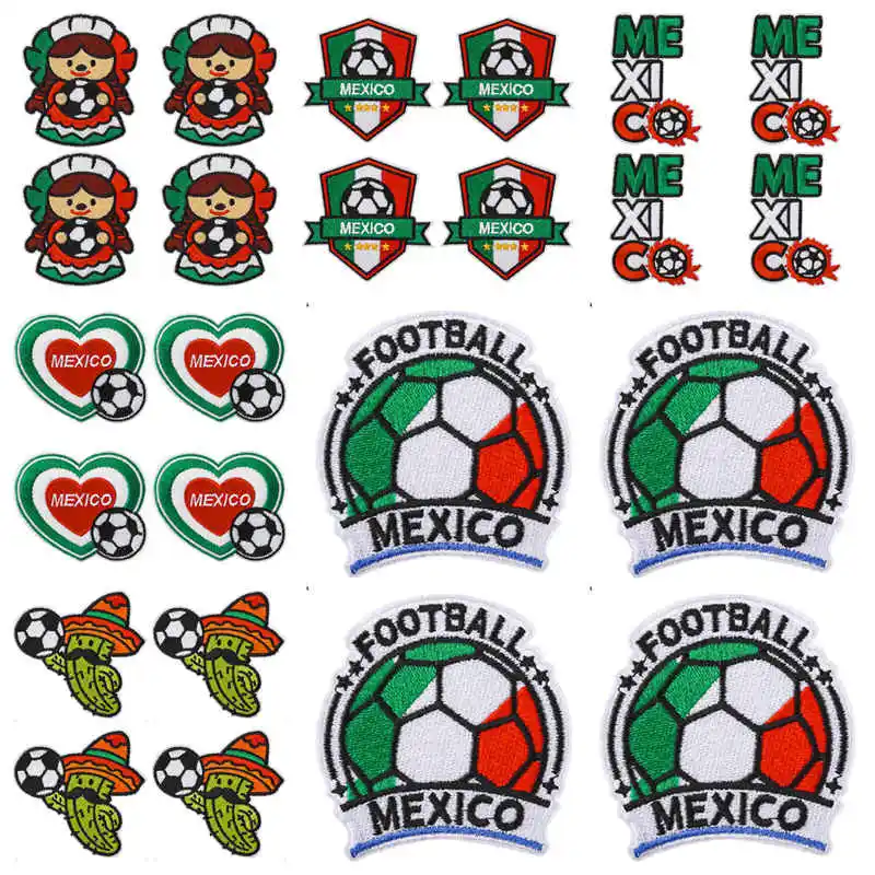Parche termoadhesivo fútbol mexicano cactus y corazón para ropa - imagen 4