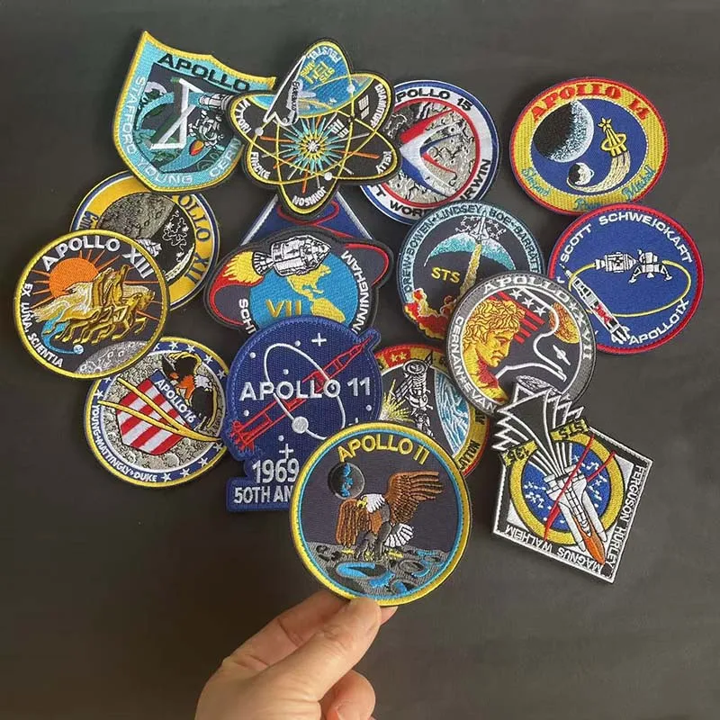 Parche bordado táctico Apollo con astronauta y emblemas espaciales - imagen 4