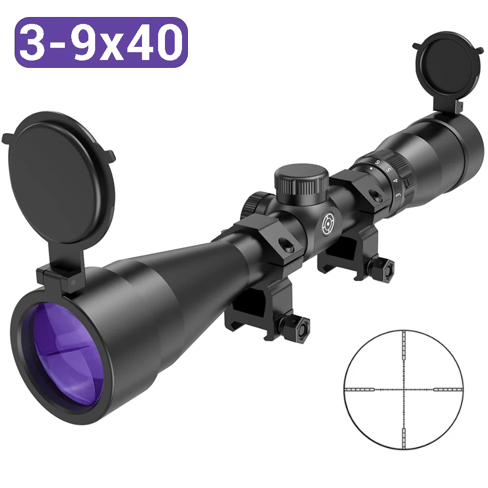 Mira telescópica 3-9x40 Mil-Dot visor rifle caza táctico