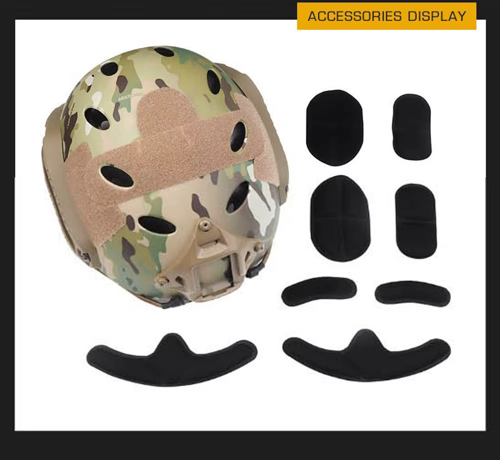 Casco y gafas en uso