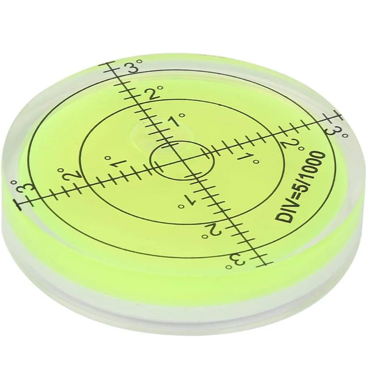 Nivel de burbuja circular pequeño con escala para balance de cámara
