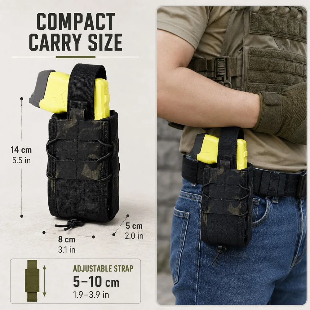 Funda táctica para táser de extracción rápida con clip para cinturón - imagen 3