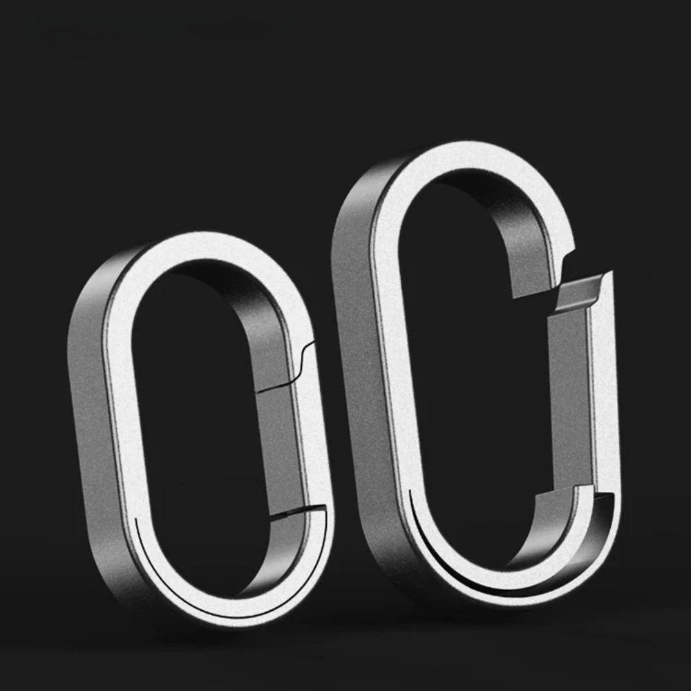 Anilla de conexión oval de titanio con gancho para llaves exterior - imagen 3