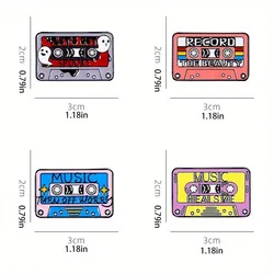 Alfileres esmaltados retro cinta de casete para solapa, broches