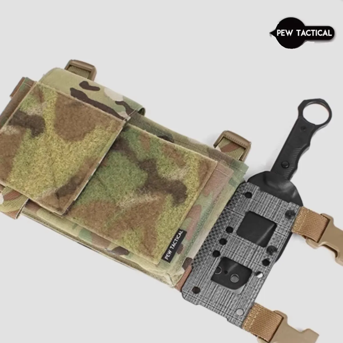 PEW Tactical panel pecho MOLLE de expansión lateral soporte cuchillos T - imagen 2