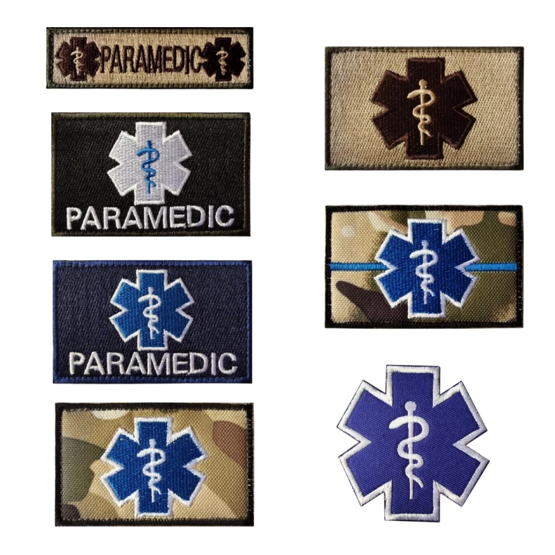 Parche bordado Life Star Rescue PARAMEDIC vista frontal