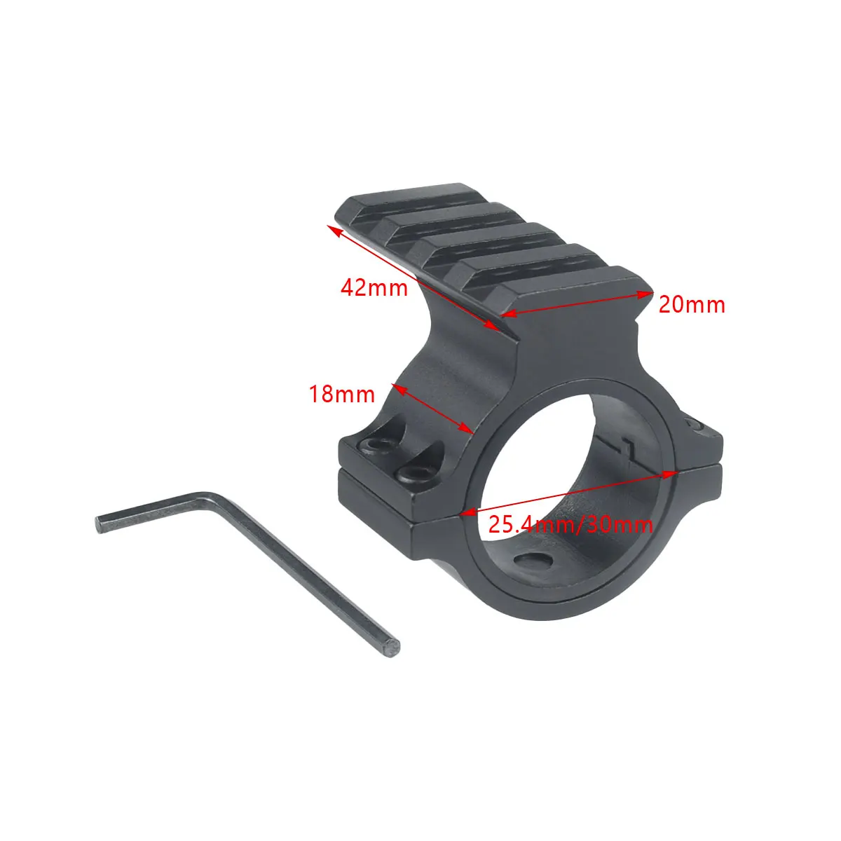 Mira punto rojo RM táctica con soporte linterna y anillos - imagen 2
