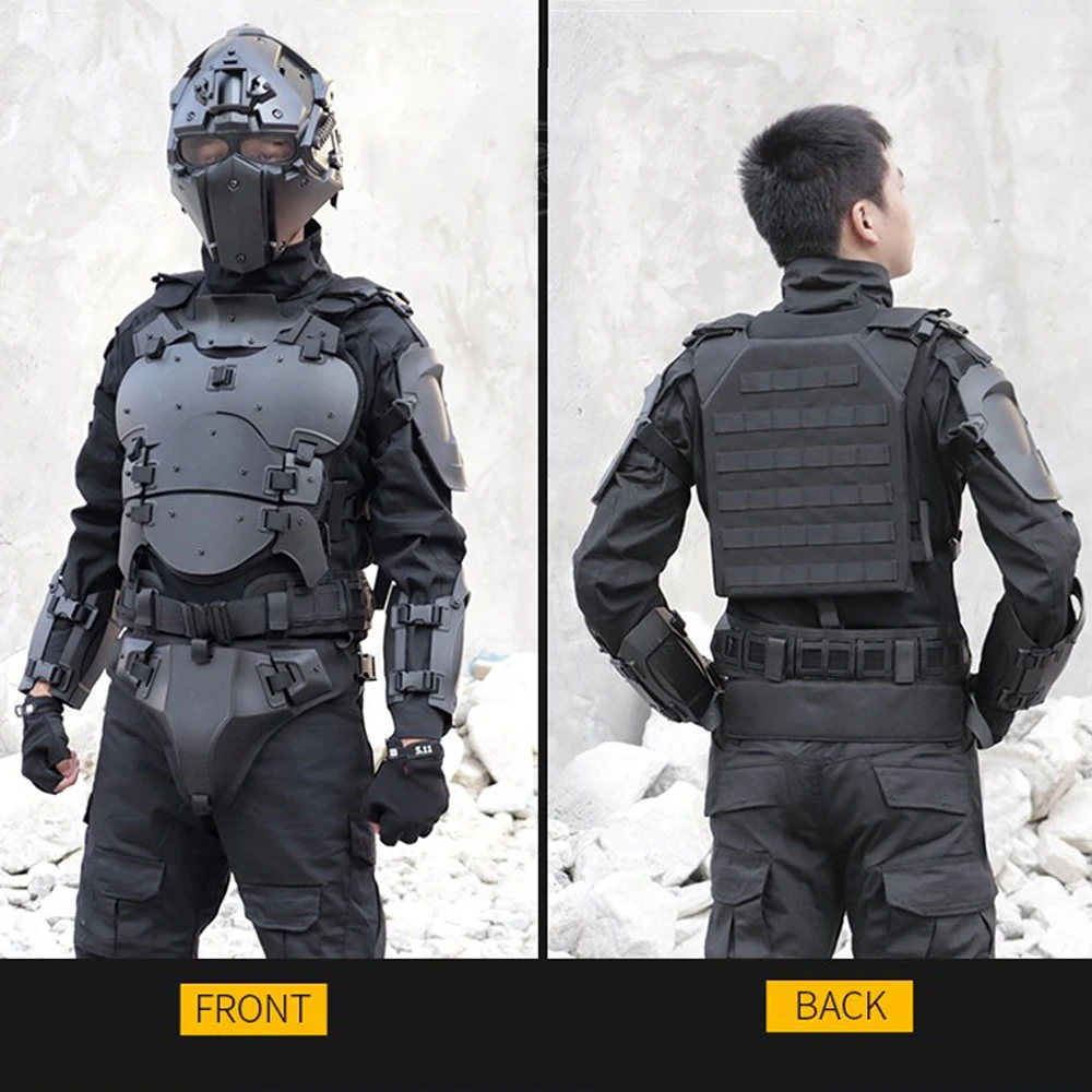 Chaleco táctico Airsoft con protección de pecho ajustable y MOLLE - imagen 5